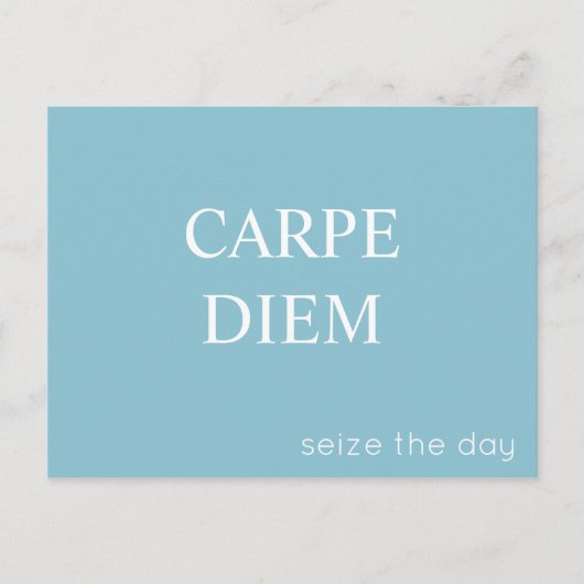 Carte postale Carpe Diem Latin Quote - Turquoise (Devant)