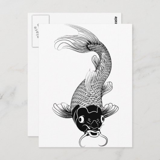 Carte Postale carpe koi (Devant / Derrière)