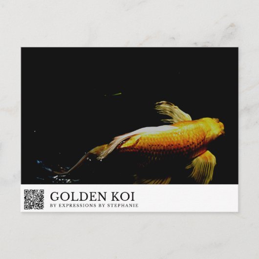 Carte Postale Carpe Koï Dorée (Devant)