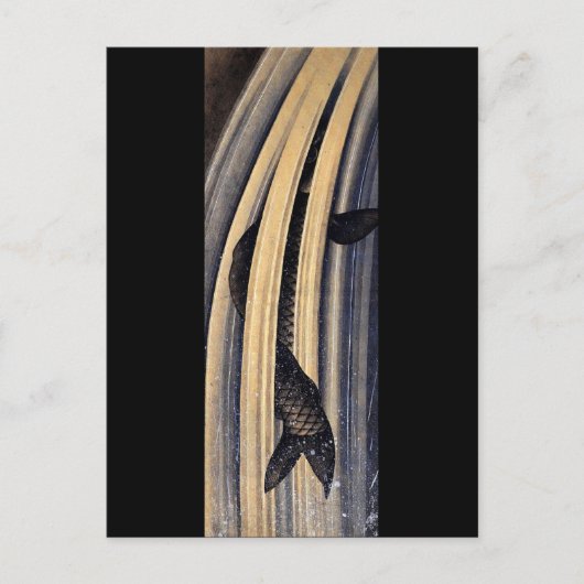 Carte Postale Carpe Leaping Up Waterfall Hokusai Fine Art (Devant)