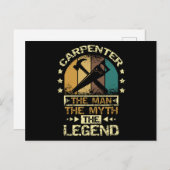 Carte Postale Carpenter The Man The Myth The Legend (Devant / Derrière)
