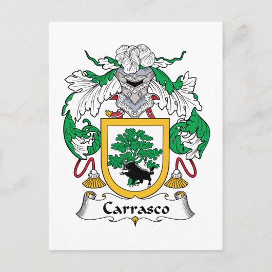 Carte Postale Carrasco Family Crest (Devant)