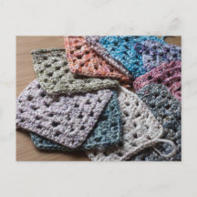 Carte postale carré Crochet Granny