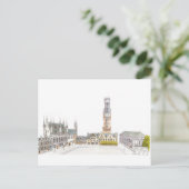 Carte Postale Carré de Burg. Bruges Belgique (Debout devant)