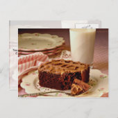 Carte Postale Carré de gâteau au chocolat (Devant / Derrière)