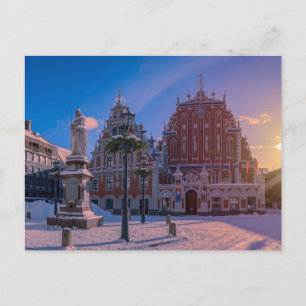 Carte Postale Carré de la mairie de Riga en hiver