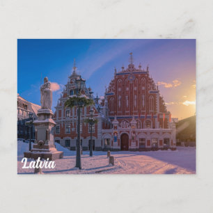 Carte Postale Carré de la mairie de Riga en hiver