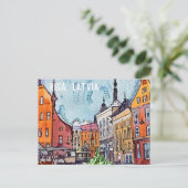 Carte Postale Carré de Riga Lettonie (Debout devant)