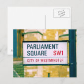 Carte Postale Carré du Parlement - Signe de la rue Westminster (Devant / Derrière)