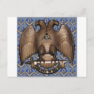 Carte Postale Carré et boussole écossais de rite