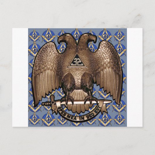 Carte Postale Carré et boussole écossais de rite (Devant)