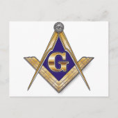 Carte Postale Carré et Compas Bleus Discrets (Devant)