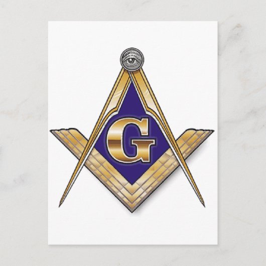 Carte Postale Carré et Compas Bleus Discrets (Devant)