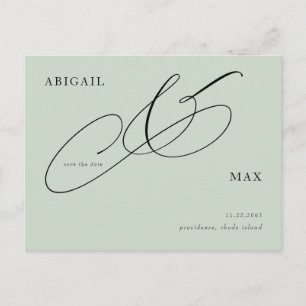 Carte Postale Carré Sage intemporel Mariage Enregistrer la date