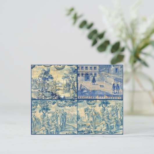 Carte Postale Carreaux bleus (Debout devant)