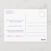 Carte Postale Carreaux Bleus Blancs Citrus Rose Mariage Enregist (Dos)