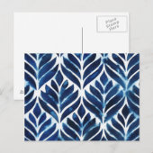 Carte Postale Carreaux d'aquarelle de cobalt IV (Devant / Derrière)