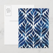 Carte Postale Carreaux d'aquarelle de cobalt IV (Devant / Derrière)