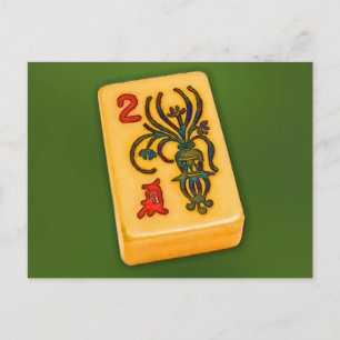 Carte Postale Carreaux de fleurs Mah Jongg