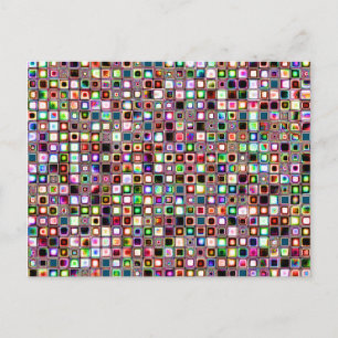 Carte Postale Carreaux de mosaïque funky avec des tons de bijoux