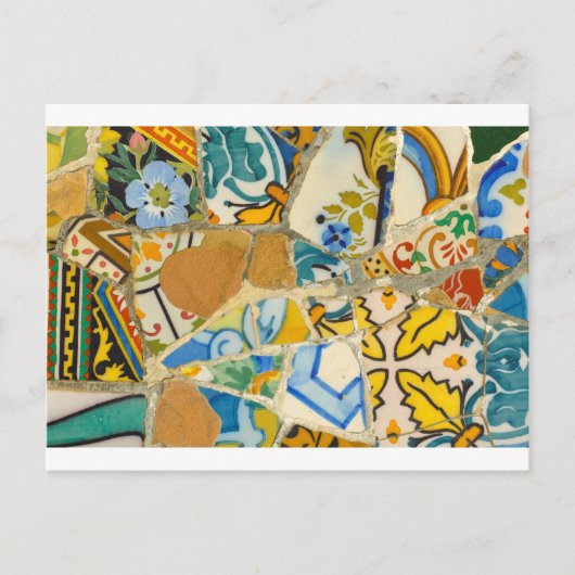 Carte Postale Carreaux en céramique dans le Parc Guell à Barcelo (Devant)