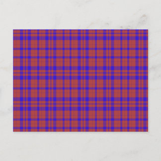 Carte Postale Carreaux géométriques rouges et bleus