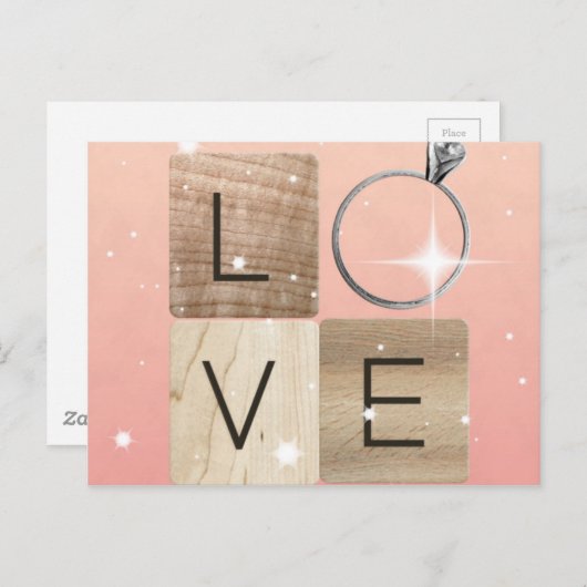 Carte Postale Carreaux L-o-v-e (Devant / Derrière)