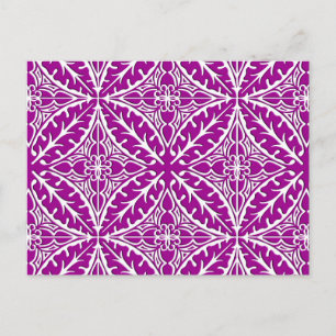 Carte Postale Carreaux marocains - améthyste violet et blanc