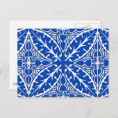 Carte Postale Carreaux marocains - bleu cobalt et blanc (Devant / Derrière)