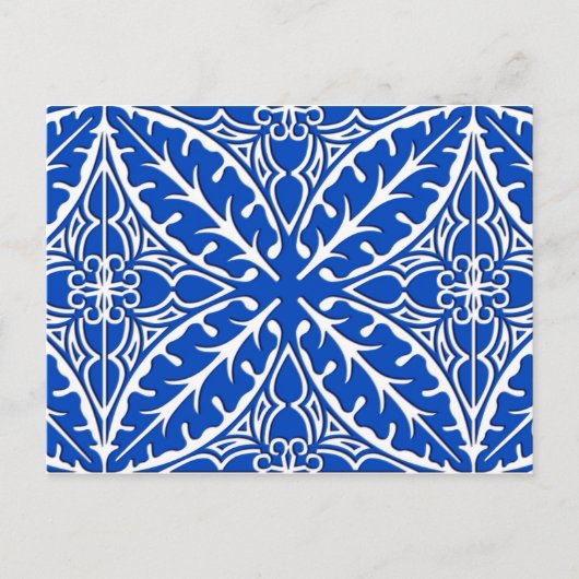 Carte Postale Carreaux marocains - bleu cobalt et blanc (Devant)