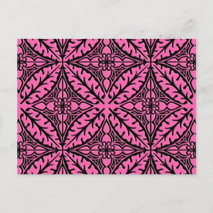 Carte Postale Carreaux marocains - rose fuchsia et noir