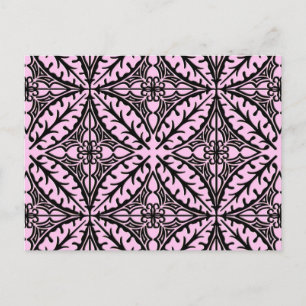 Carte Postale Carreaux marocains - rose glace et noir