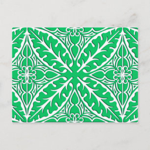 Carte Postale Carreaux marocains - vert jade et blanc