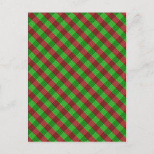 Carte Postale Carreaux Rouges & Verts Pailletés