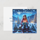 Carte postale carrée de livre de cadeau de Noël (Devant / Derrière)