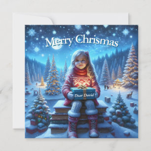 Carte postale carrée de livre de cadeau de Noël jo