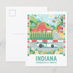 Carte Postale Carrefour de l'Indiana en Amérique - Voyage d'été