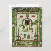 Carte Postale Carrelage avec une représentation de La Mecque (Devant / Derrière)