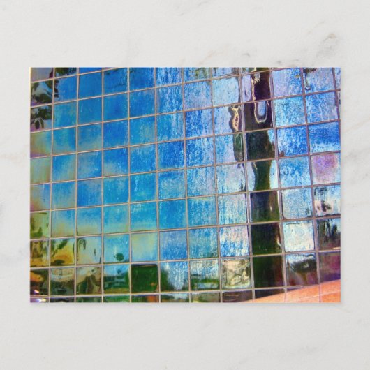 Carte Postale carrelage bleu brillant (Devant)