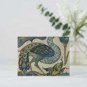 Carte Postale Carrelage design du héron et du poisson, par Walte (Debout devant)