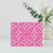 Carte Postale Carrelage marocain - rose fuchsia et blanc (Debout devant)