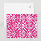 Carte Postale Carrelage marocain - rose fuchsia et blanc (Devant / Derrière)