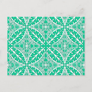 Carte Postale Carrelage marocain - turquoise et blanc