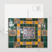 Carte Postale Carrelage mexicain vert Talavera (Devant / Derrière)