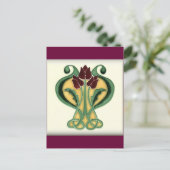 Carte Postale Carrelage Rose Art Nouveau (Debout devant)