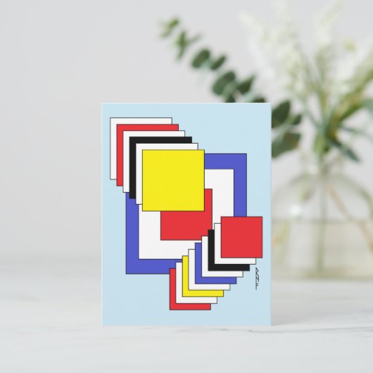 Carte Postale Carrés Abstraits (Debout devant)