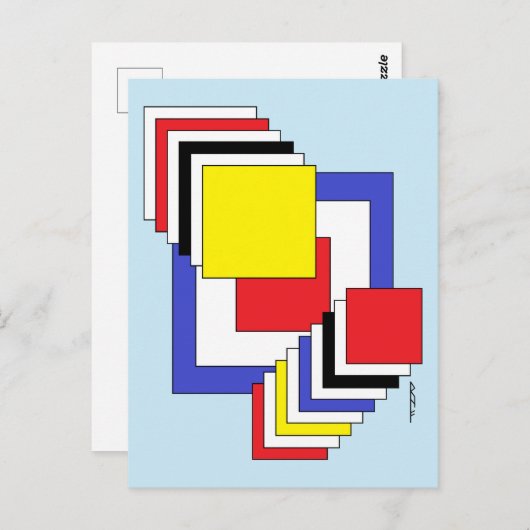 Carte Postale Carrés Abstraits (Devant / Derrière)