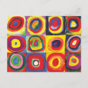 Carte Postale Carrés avec cercles concentrés Hiroaki Takahashi