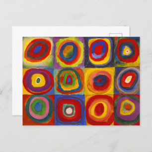 Carte Postale Carrés avec cercles concentrés   Kandinsky  