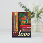 Carte Postale Carrés colorés Motif d'art abstrait moderne #04 (Debout devant)